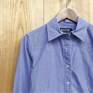 Miller Ranch EUC Checked Button Up Top Blouse Sz Medium